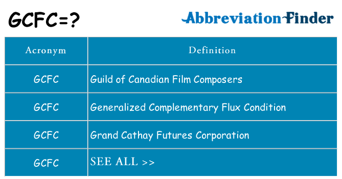 What does gcfc stand for