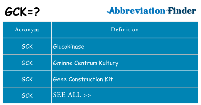 What does gck stand for