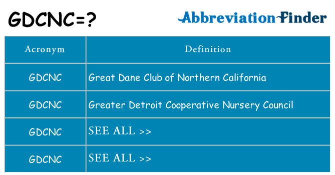 What does gdcnc stand for