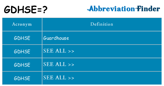 What does gdhse stand for