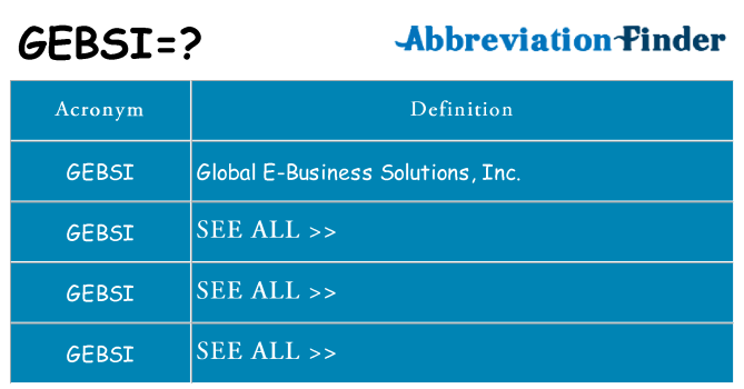 What does gebsi stand for
