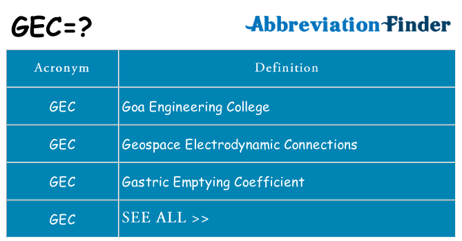What does gec stand for