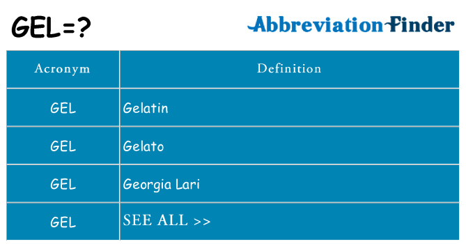 What does gel stand for