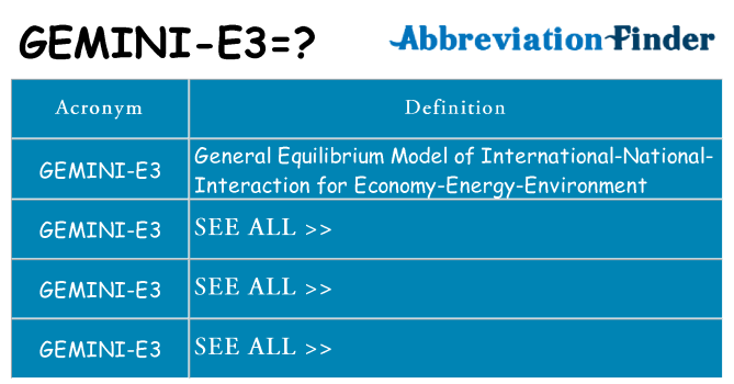 What does gemini-e3 stand for