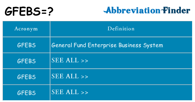 What does gfebs stand for