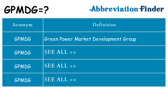 What does gpmdg stand for