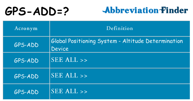 What does gps-add stand for