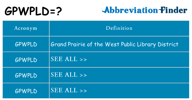 What does gpwpld stand for