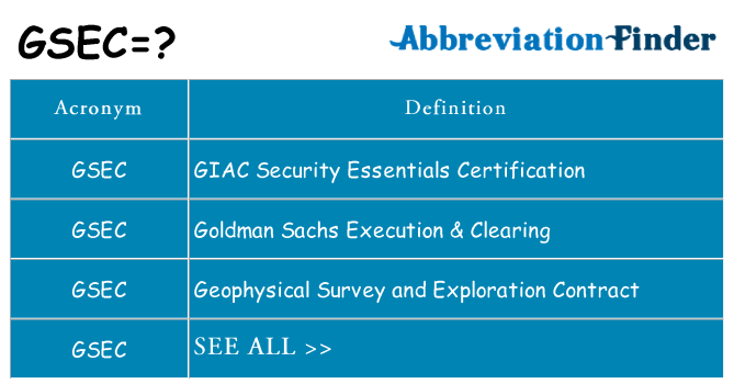 What does gsec stand for