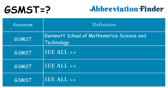 What does gsmst stand for