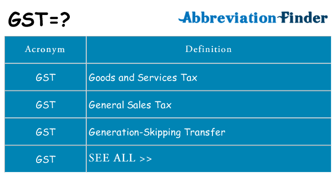 What does gst stand for