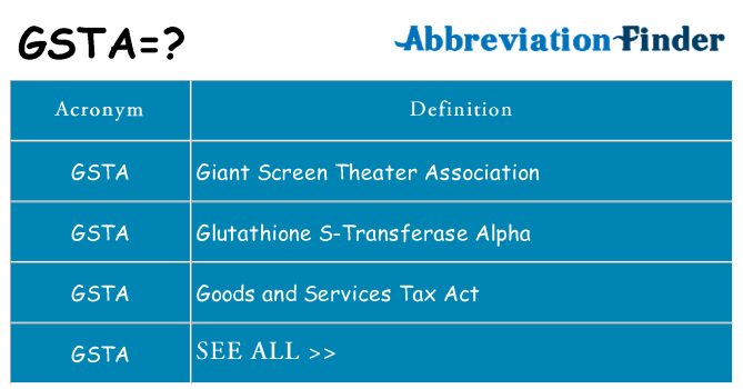 What does gsta stand for