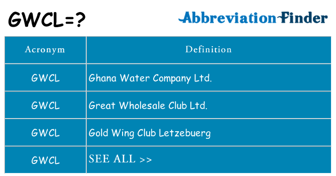 What does gwcl stand for