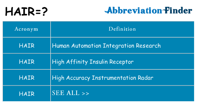 What does hair stand for