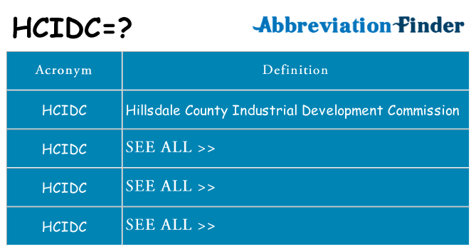 What does hcidc stand for