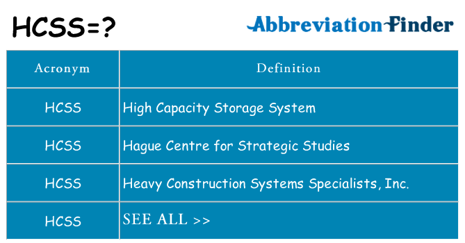 What does hcss stand for