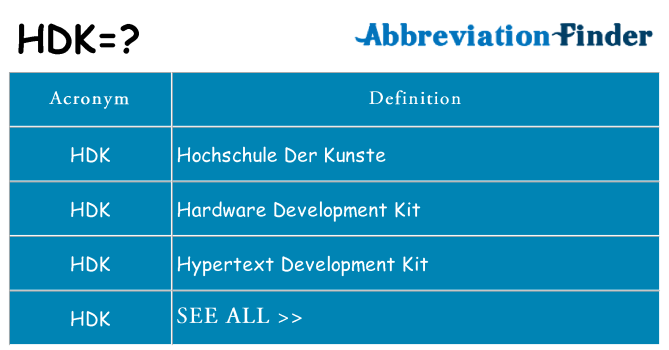What does hdk stand for