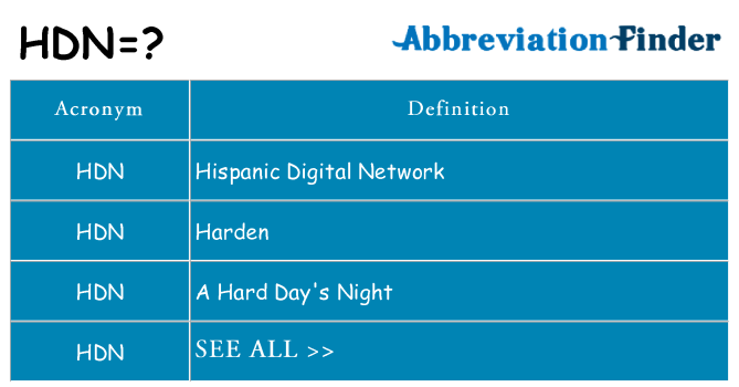 What does hdn stand for
