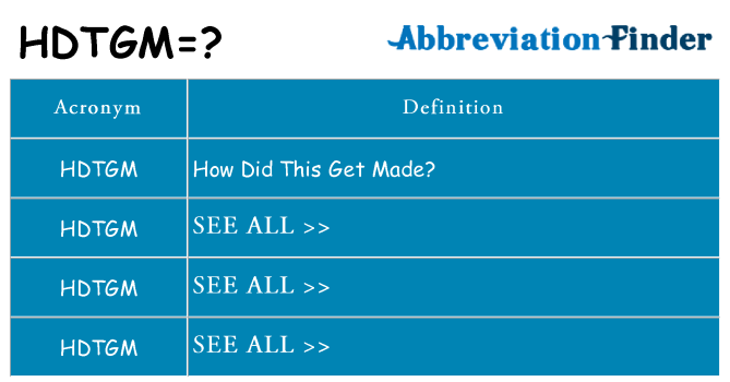 What does hdtgm stand for