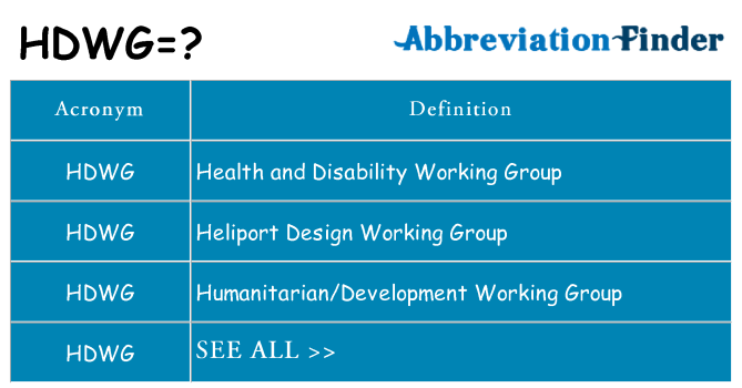 What does hdwg stand for