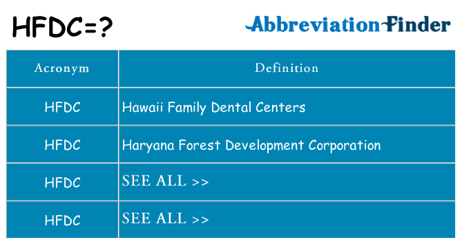 What does hfdc stand for