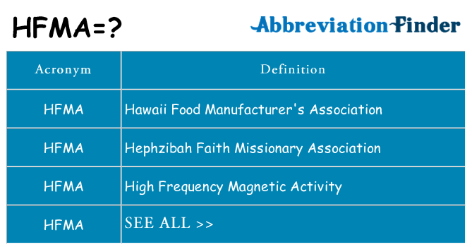What does hfma stand for