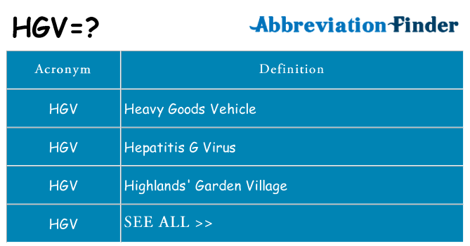 What does hgv stand for
