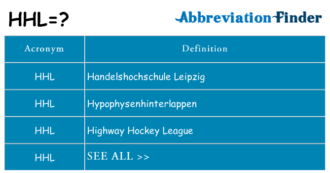 What does hhl stand for