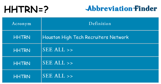 What does hhtrn stand for