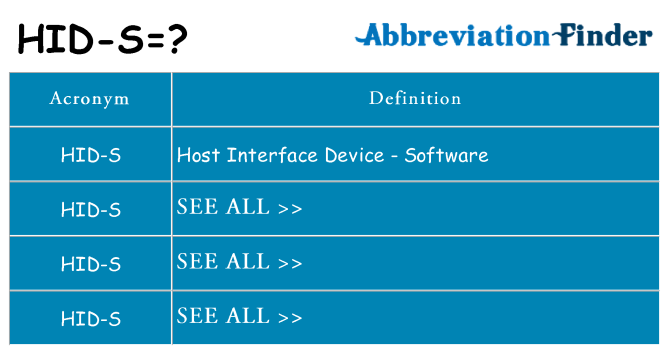What does hid-s stand for