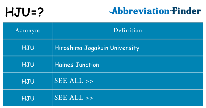 What does hju stand for