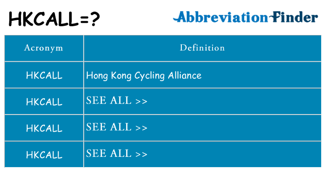 What does hkcall stand for