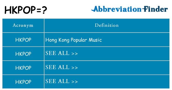 What does hkpop stand for