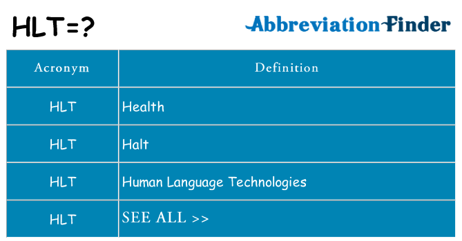 What does hlt stand for