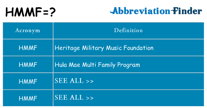 What does hmmf stand for