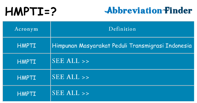 What does hmpti stand for