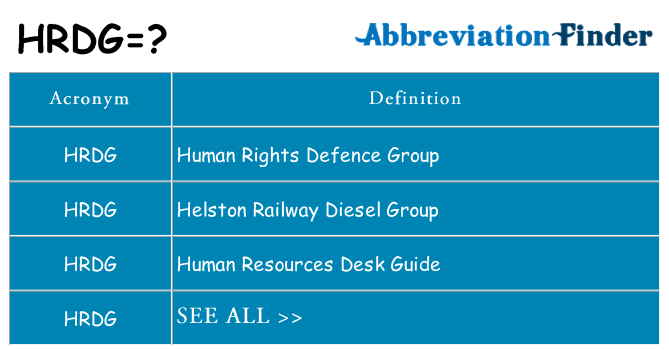 What does hrdg stand for