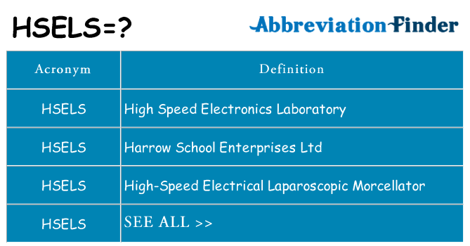 What does hsels stand for