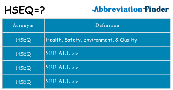 What does hseq stand for