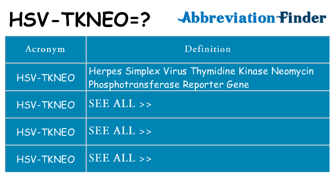 What does hsv-tkneo stand for