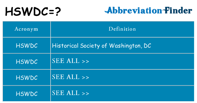 What does hswdc stand for