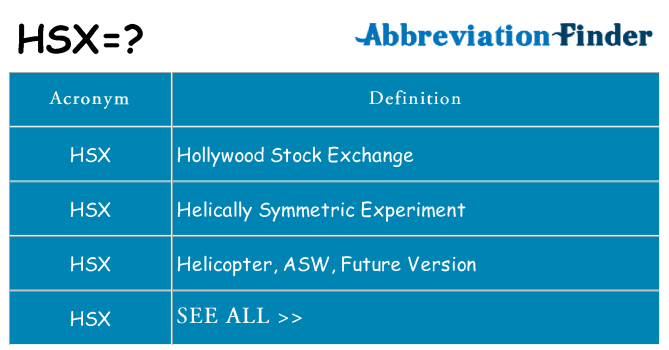 What does hsx stand for