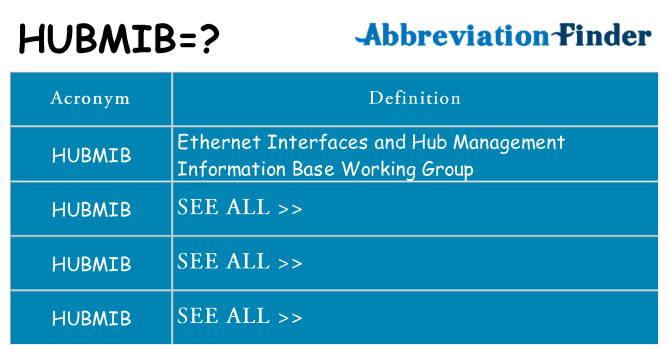What does hubmib stand for