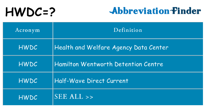 What does hwdc stand for