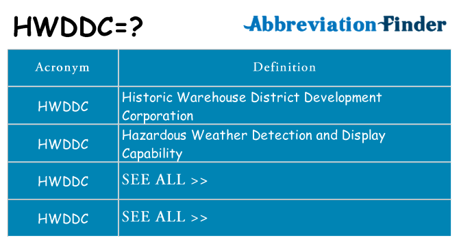 What does hwddc stand for