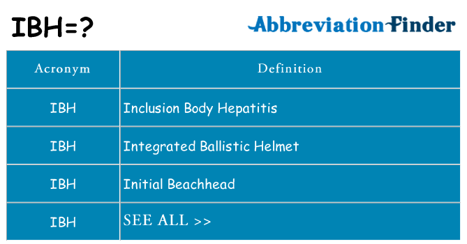What does ibh stand for