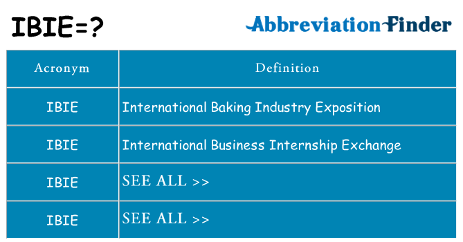 What does ibie stand for