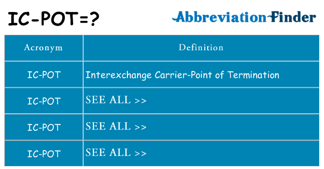 What does ic-pot stand for