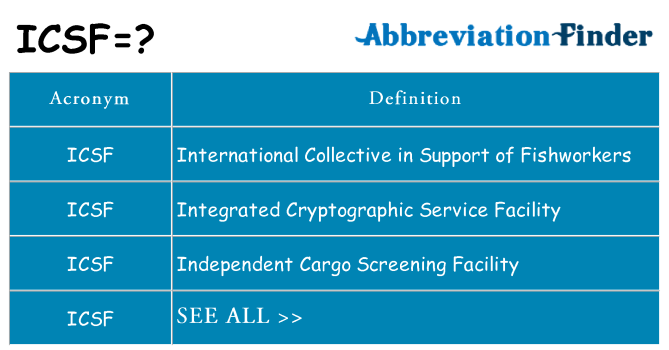 What does icsf stand for