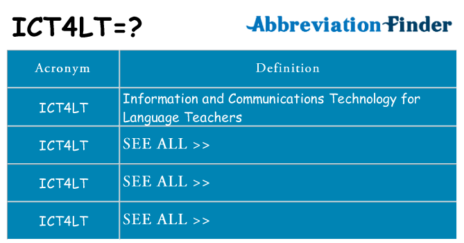 What does ict4lt stand for